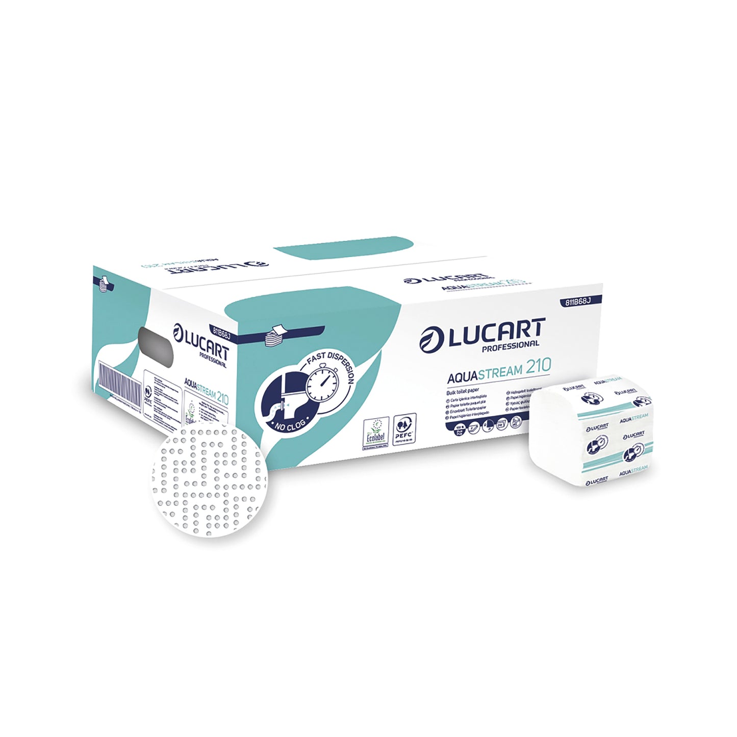 Lucart Aquastream 210m Bulk Toilet Paper 210 Sheets (Pack of 40) 811B68J