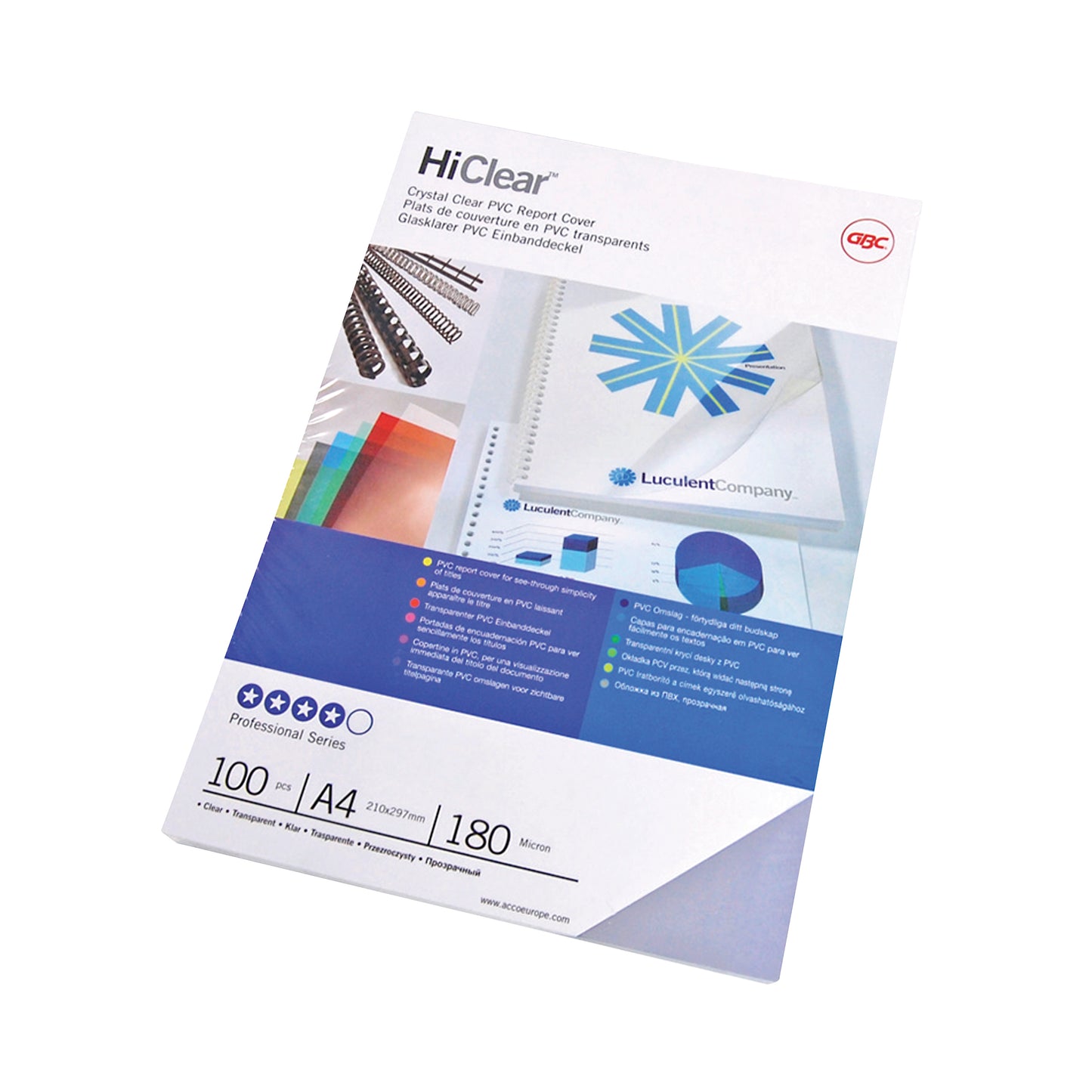 GBC HiClear Binding Covers A4 PVC 150 Micron Super Clear (50)