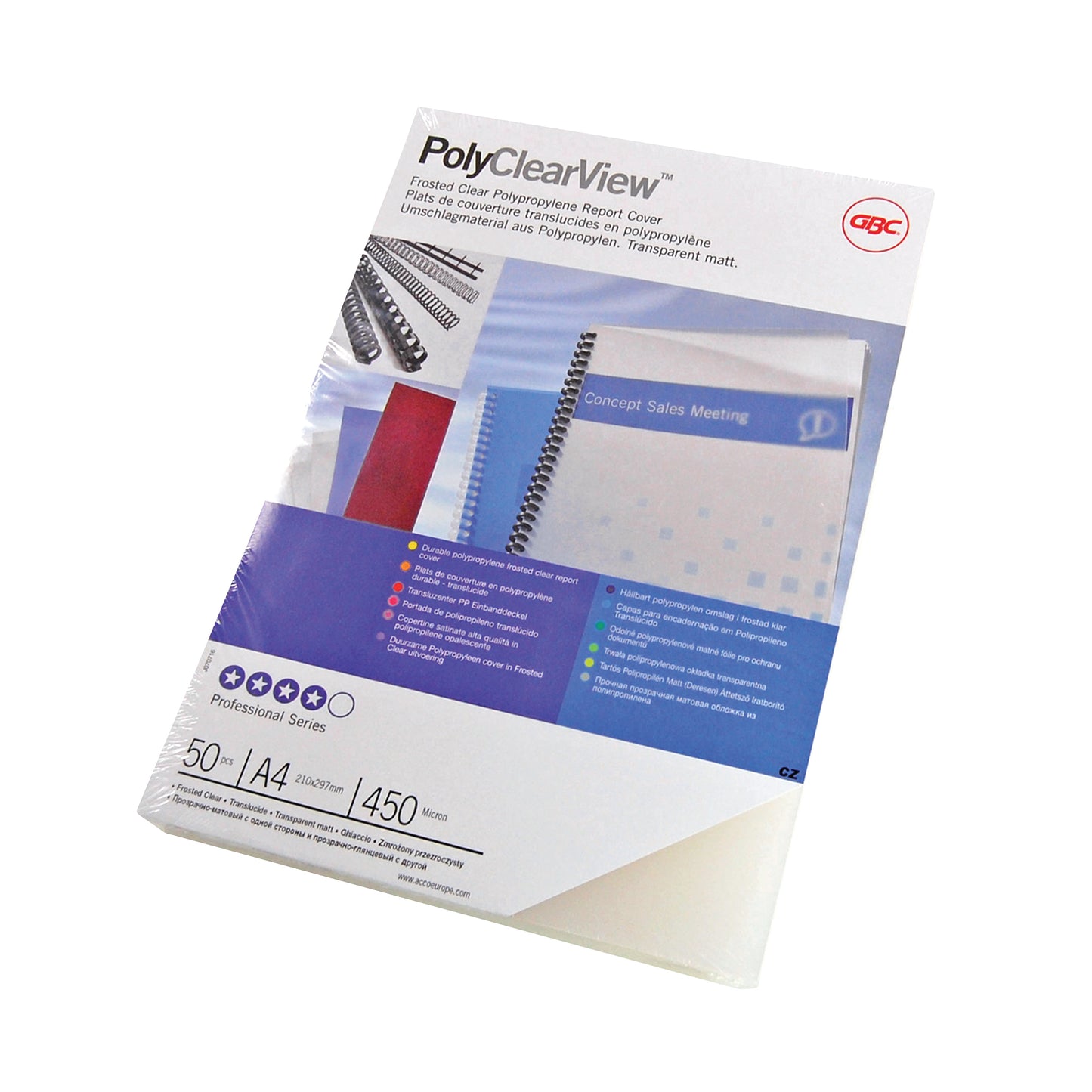 GBC Binding Cover Poly Clear View A4 350 MicronTranslusent