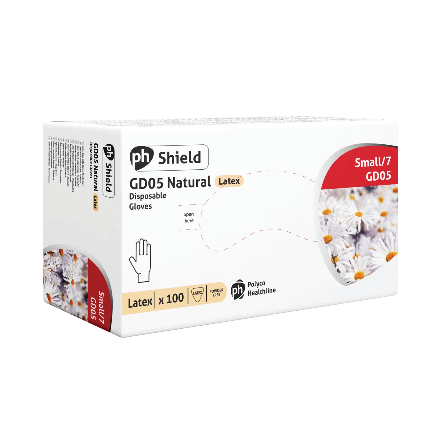 Shield Powder-Free Latex Gloves Small Natural (Pack of 100) GD05