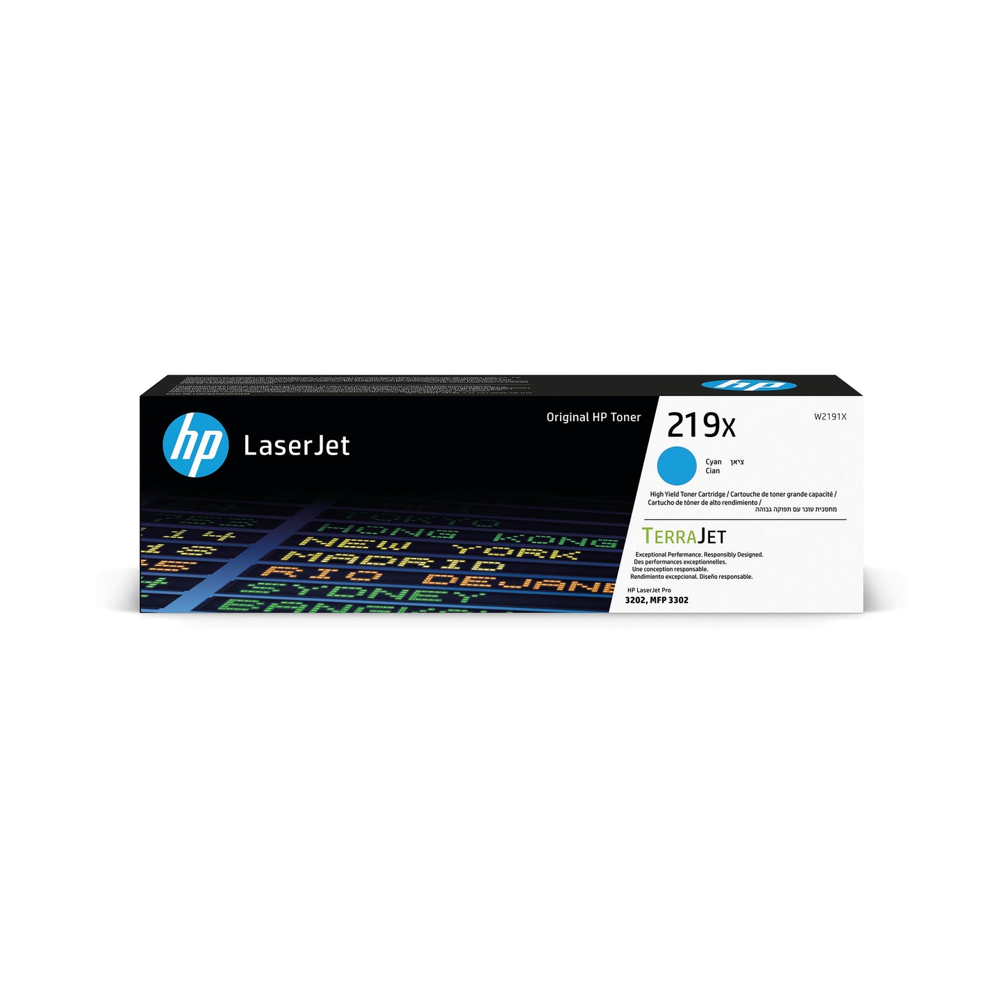 HP 219X LaserJet Toner Cartridge High Yield Cyan W2191X