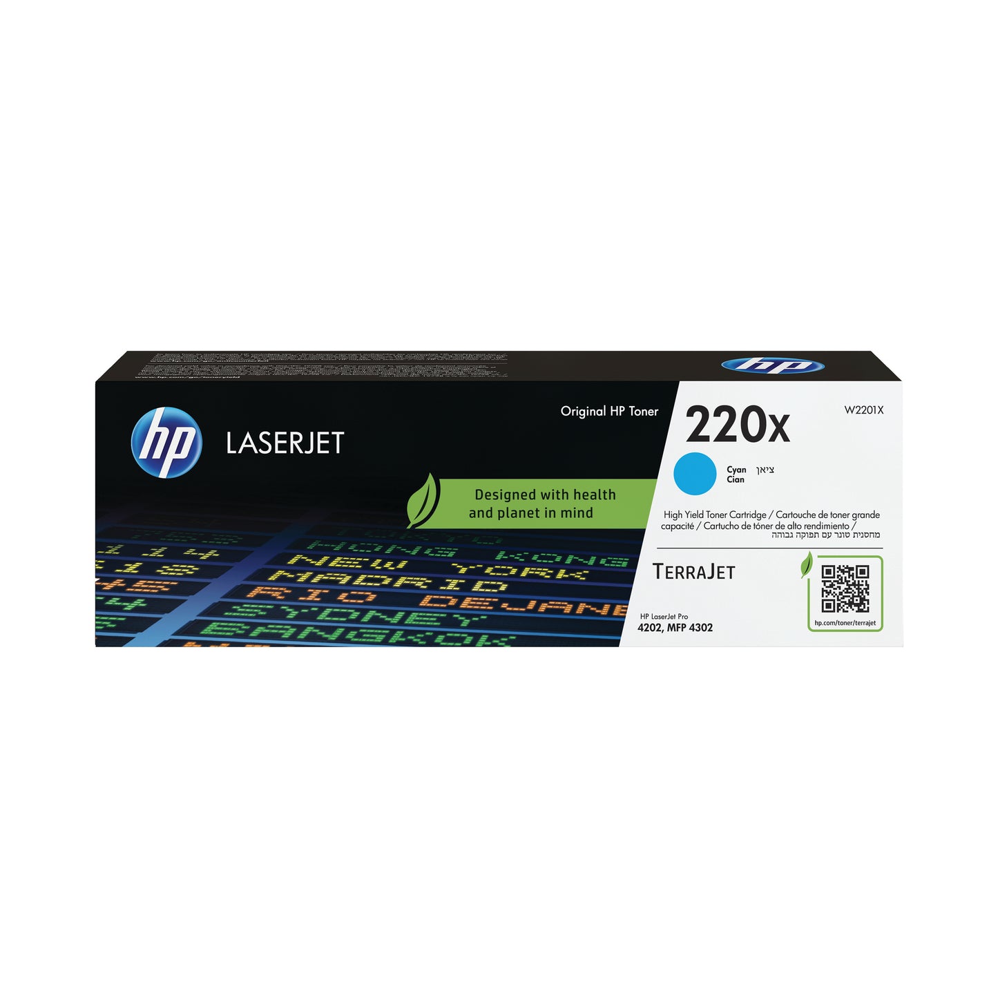 HP 220X LaserJet Toner Cartridge HY Cyan W2201X