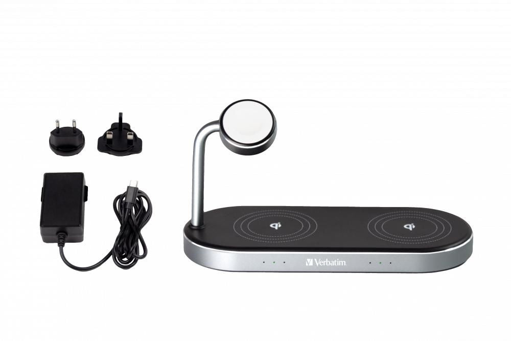 Verbatim WCS-03 Aluminium 3in1 Dual Wireless + Apple Watch