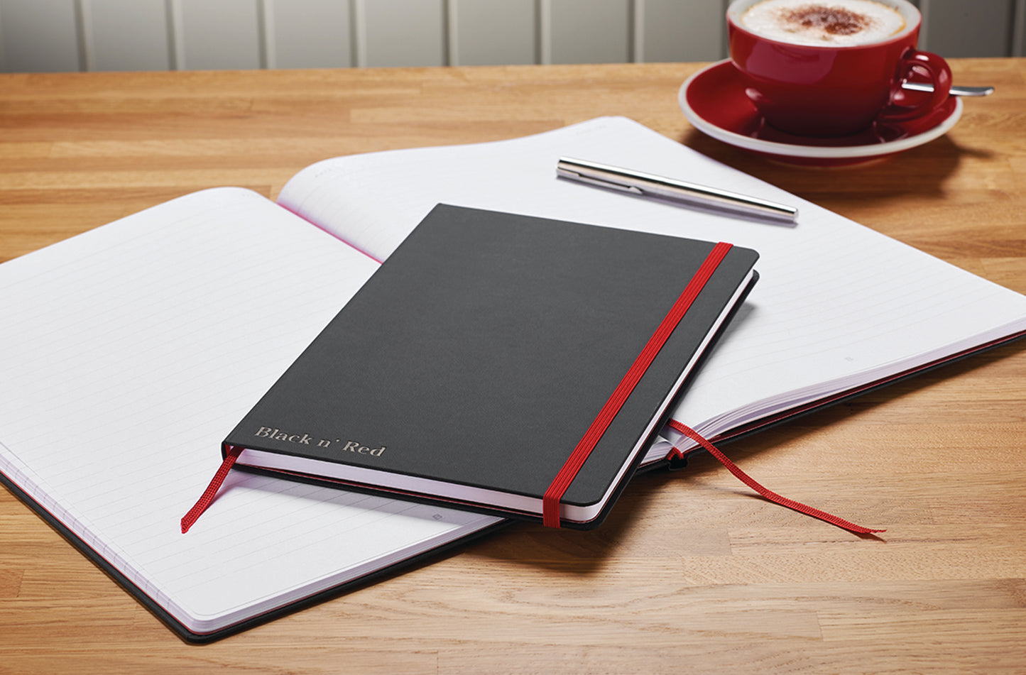 Black n' Red Casebound Hardback Notebook 144 Pages A6 Black 400033672