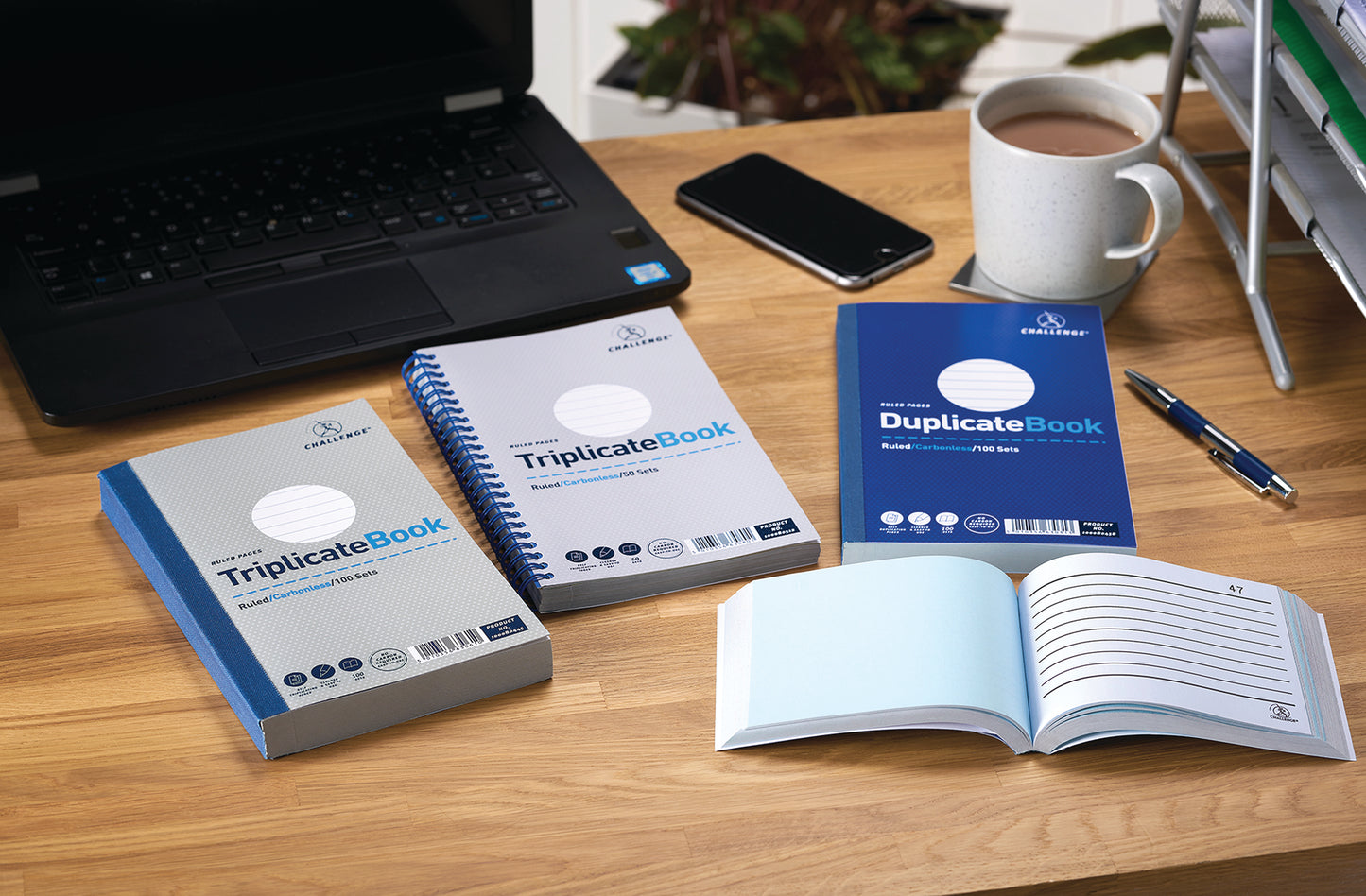 Challenge Carbonless Triplicate Book 100 Sets 210x130mm (5 Pack) 100080445