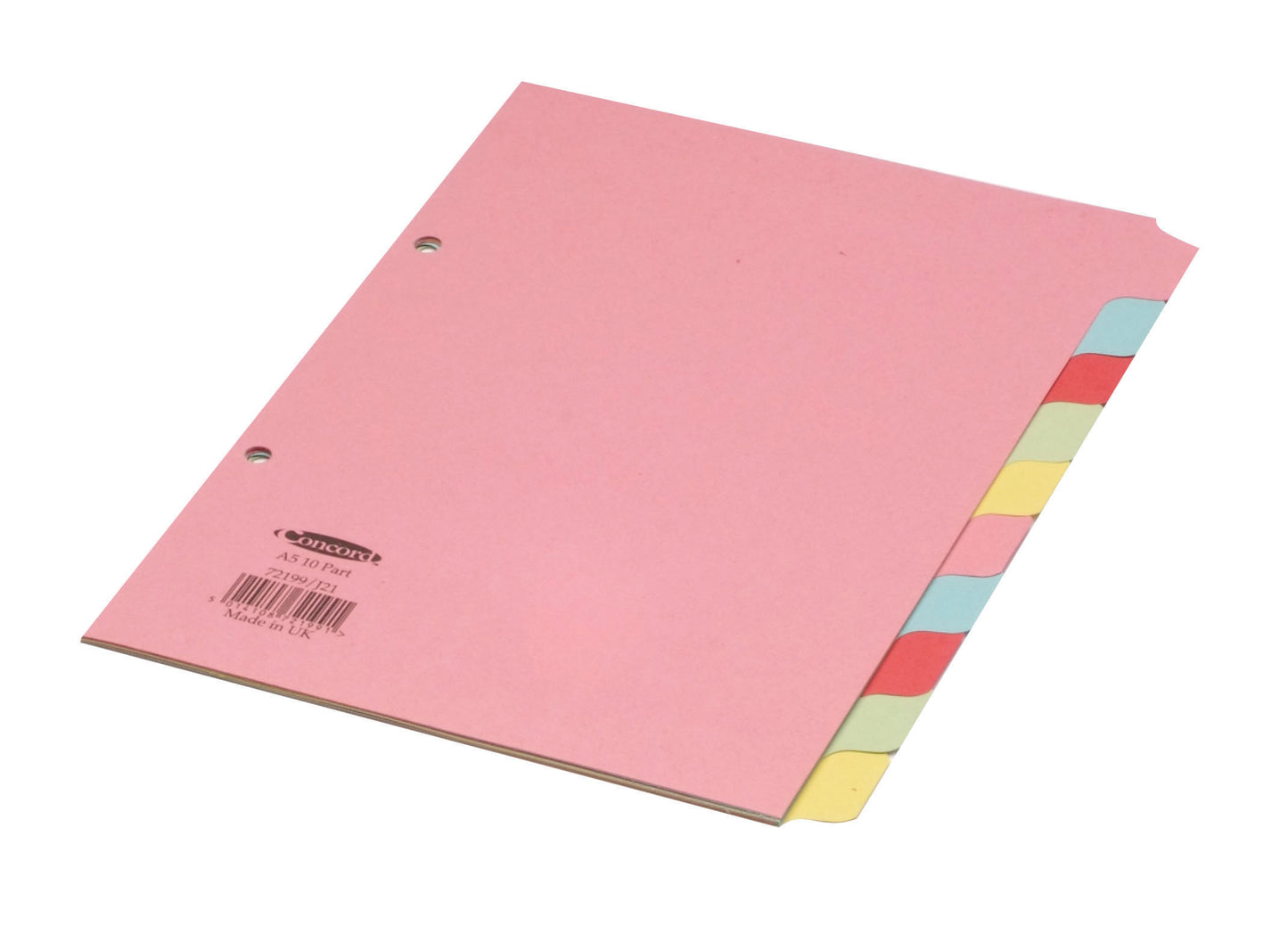 Concord Divider 10-Part A5 160gsm Pastel Colours 72199