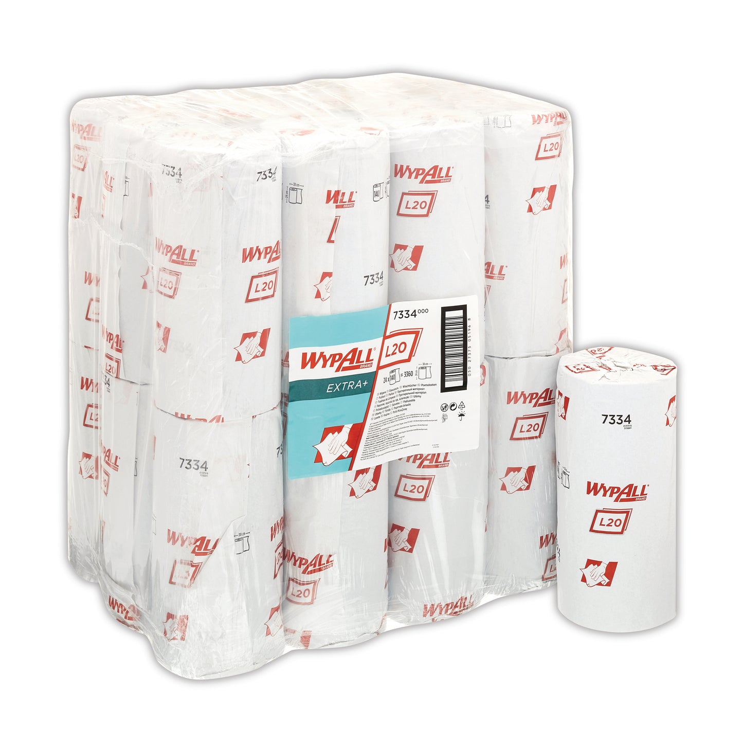 Wypall L20 Extra Small Roll Wipers (Pack of 24) 7334