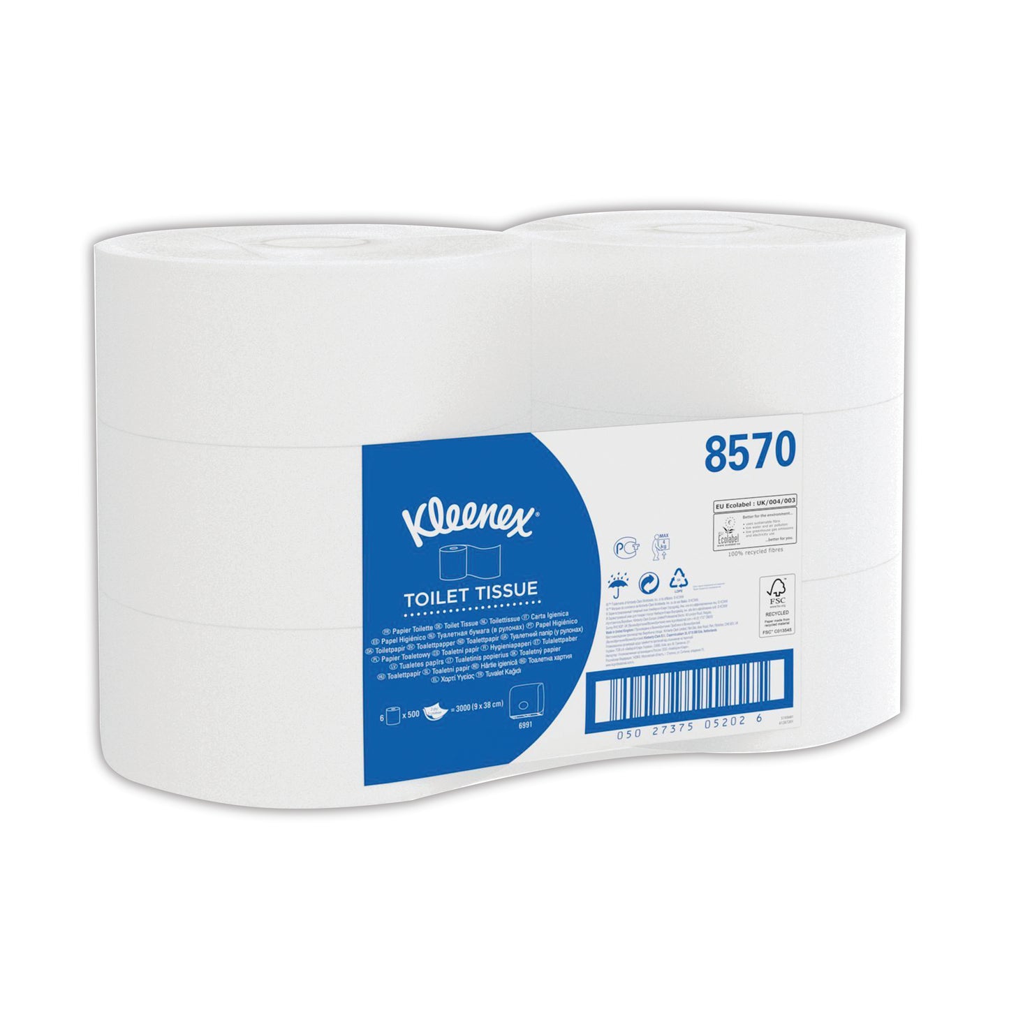 Kleenex Jumbo Toilet Tissue White 190m (Pack of 6) 8570