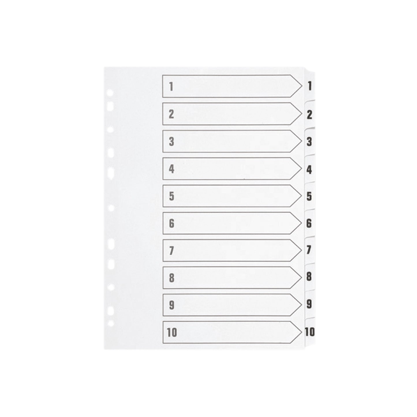 Q-Connect 1-10 Index Multi-Punched Reinforced Board Clear Tab A4 White KF01528