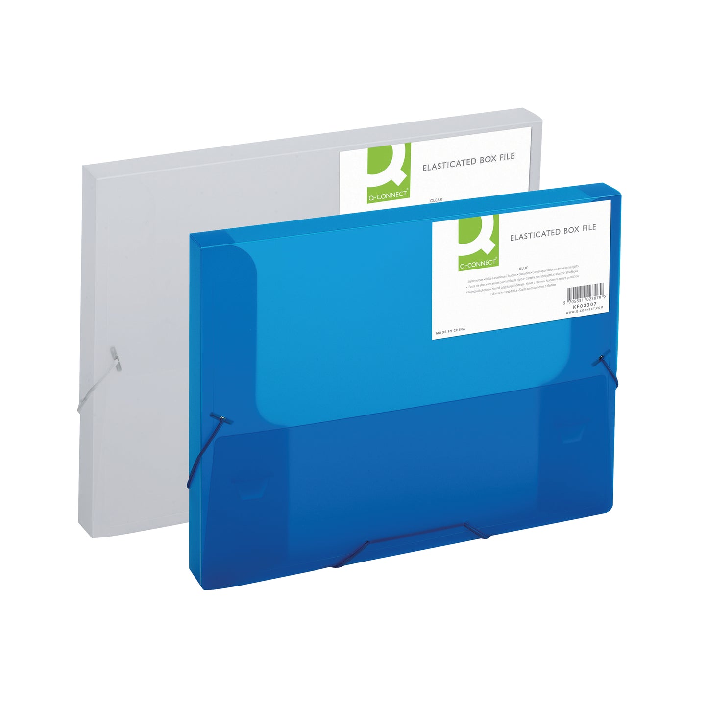 Q-Connect Elasticated Folder 25mm A4 Clear KF02310