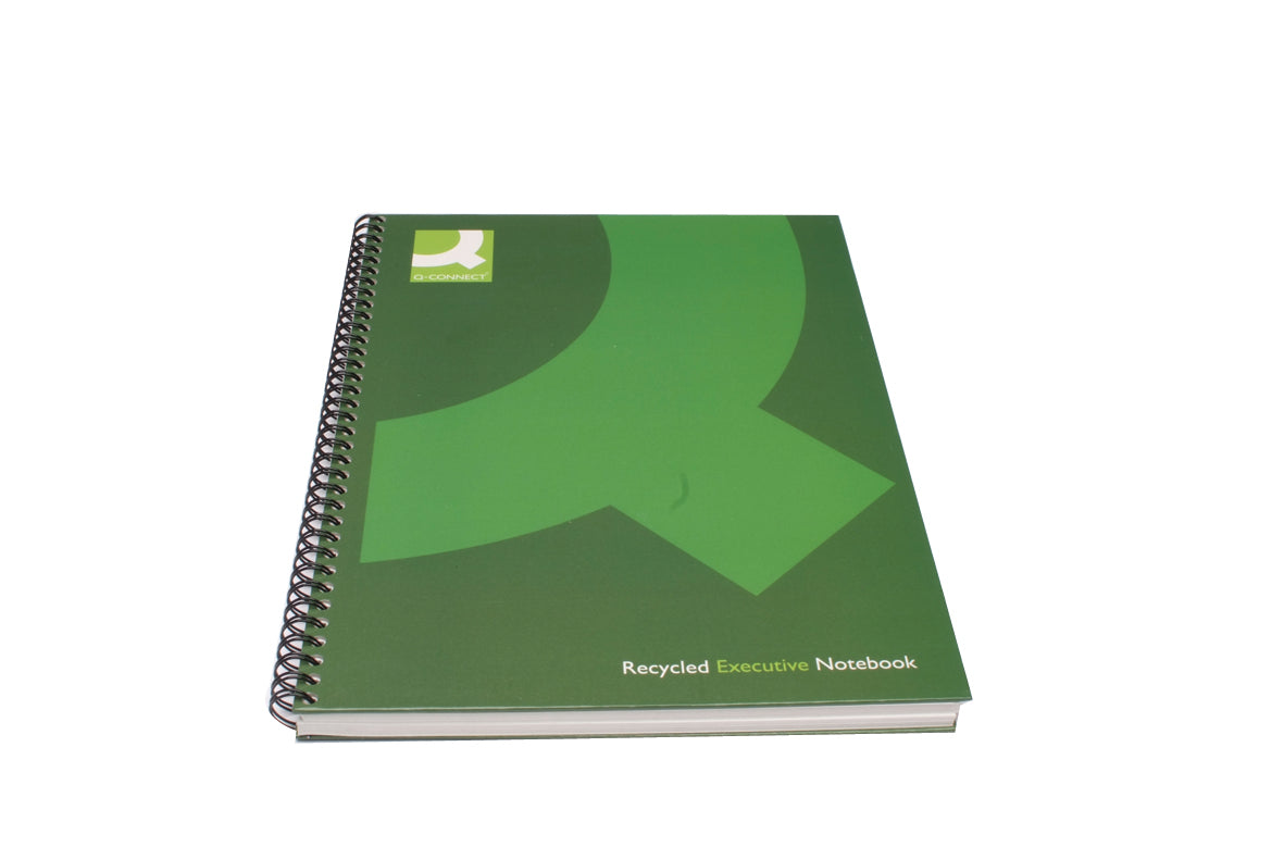 Q-Connect Recycled Wirebound Notebook A4 Green (Pack of 3) KF03731