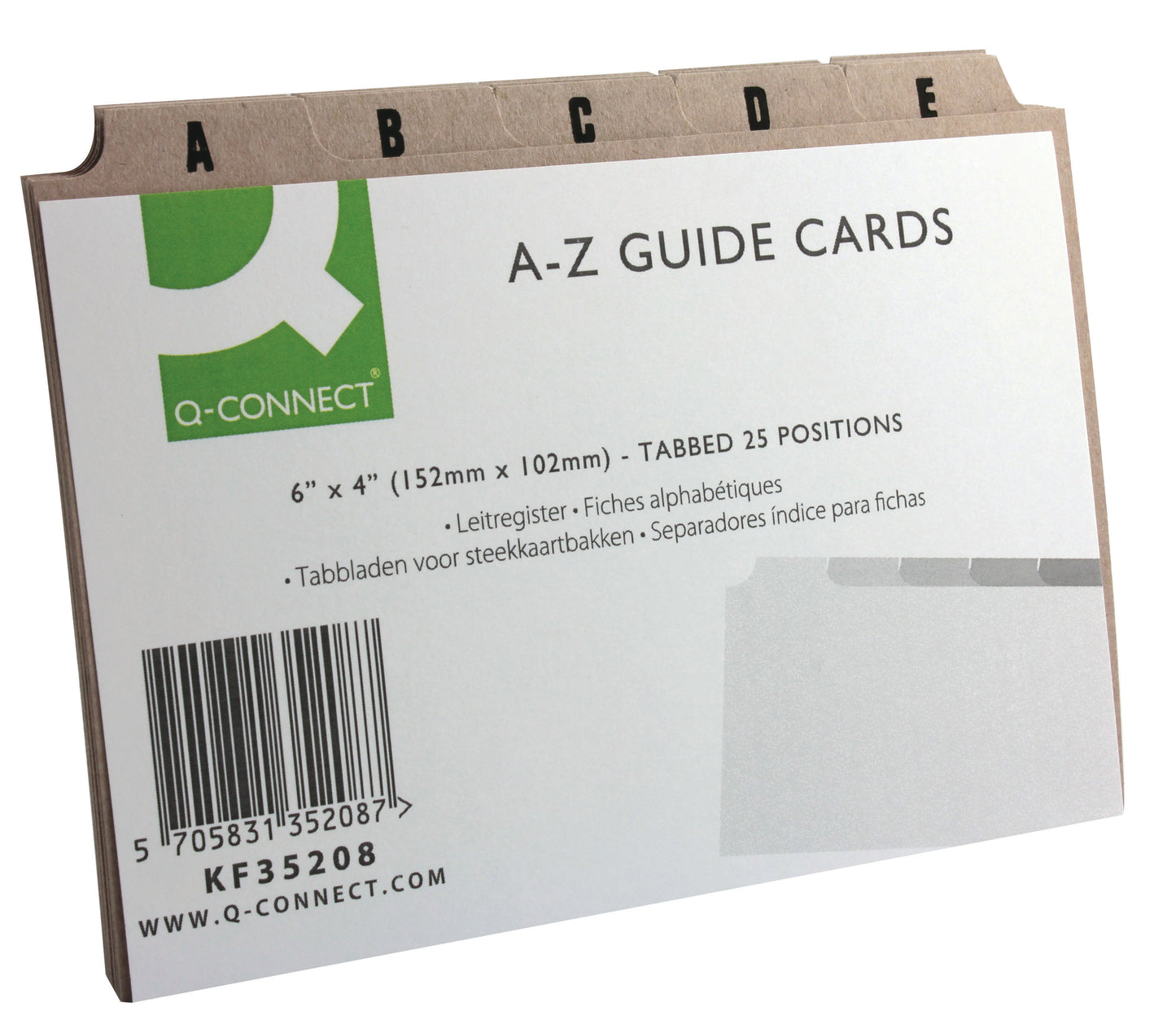 Q-Connect Guide Card 152x102mm A-Z Buff (Pack of 25) KF35208