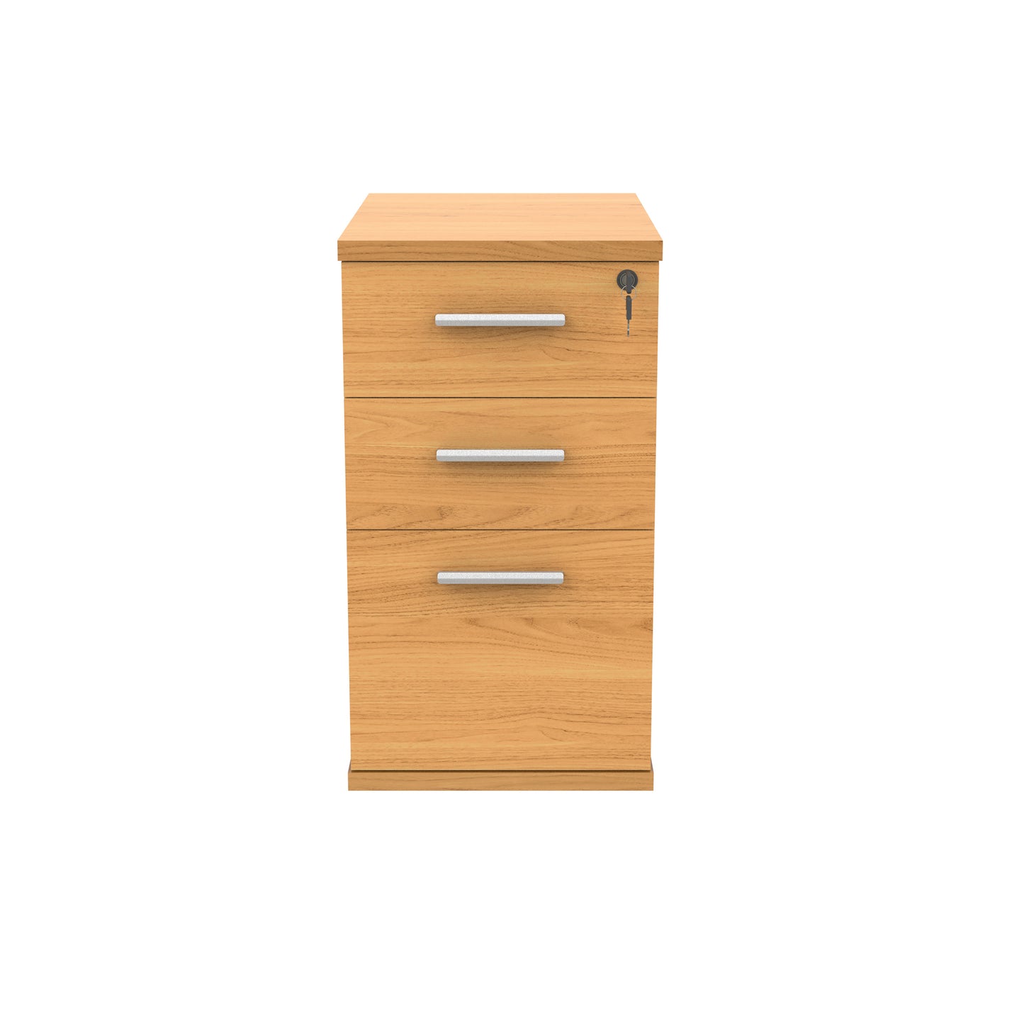 Astin 3 Drawer Desk High Pedestal Lockable 480x680x745mm Norwegian Beech KF77714