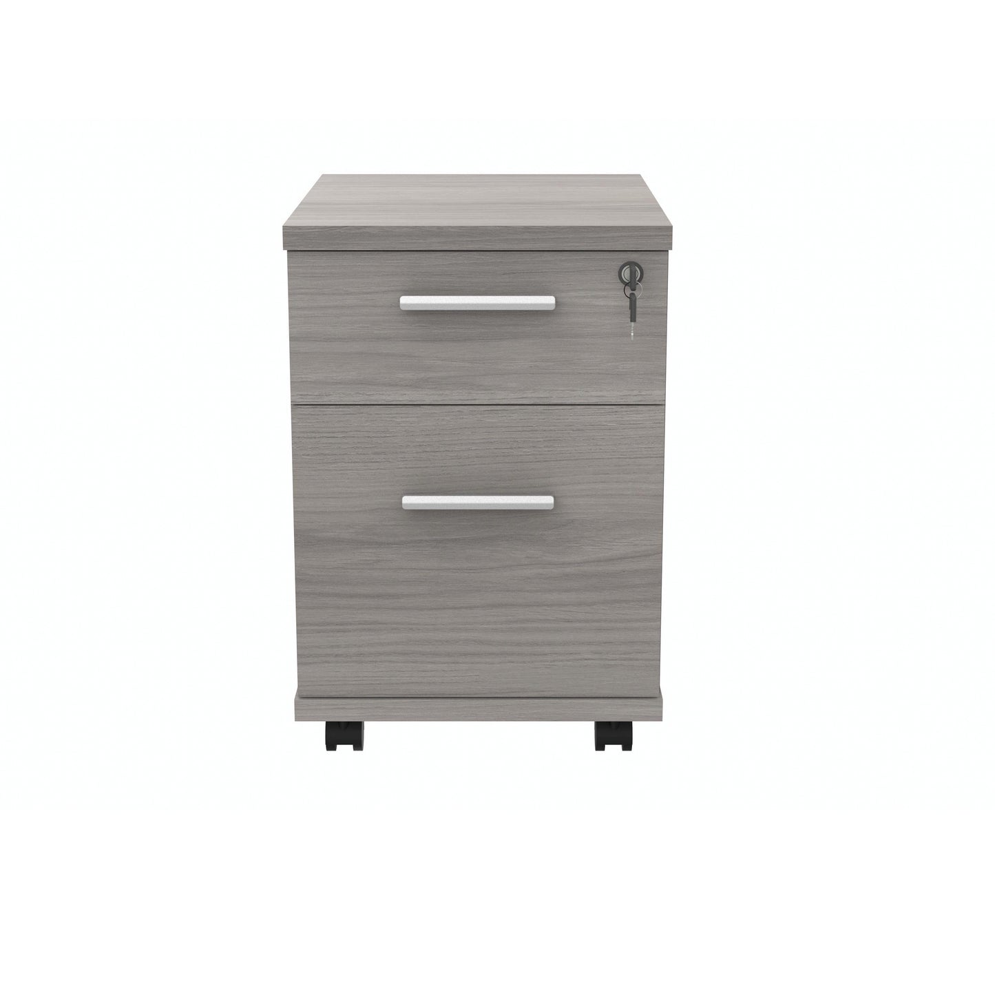 Polaris 2 Drawer Mobile Under Desk Pedestal 404x500x595mm Alaskan Grey Oak KF77888