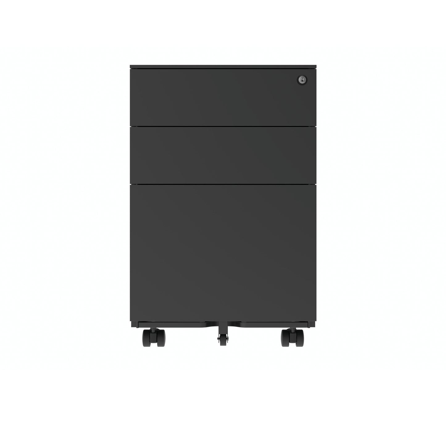 Polaris 3 Drawer Mobile Under Desk Steel Pedestal 480x680x580mm Black KF77908