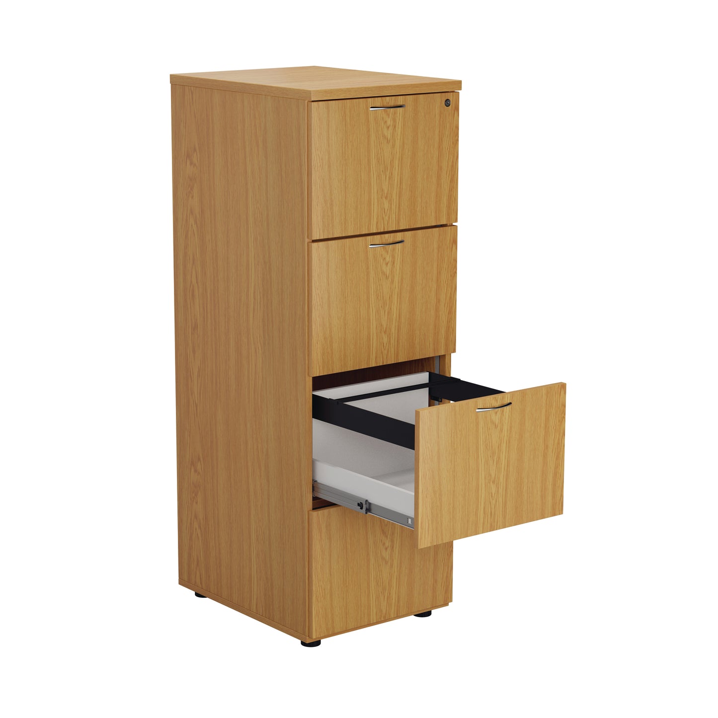 First 4 Drawer Filing Cabinet 464x600x1365mm Nova Oak KF79918