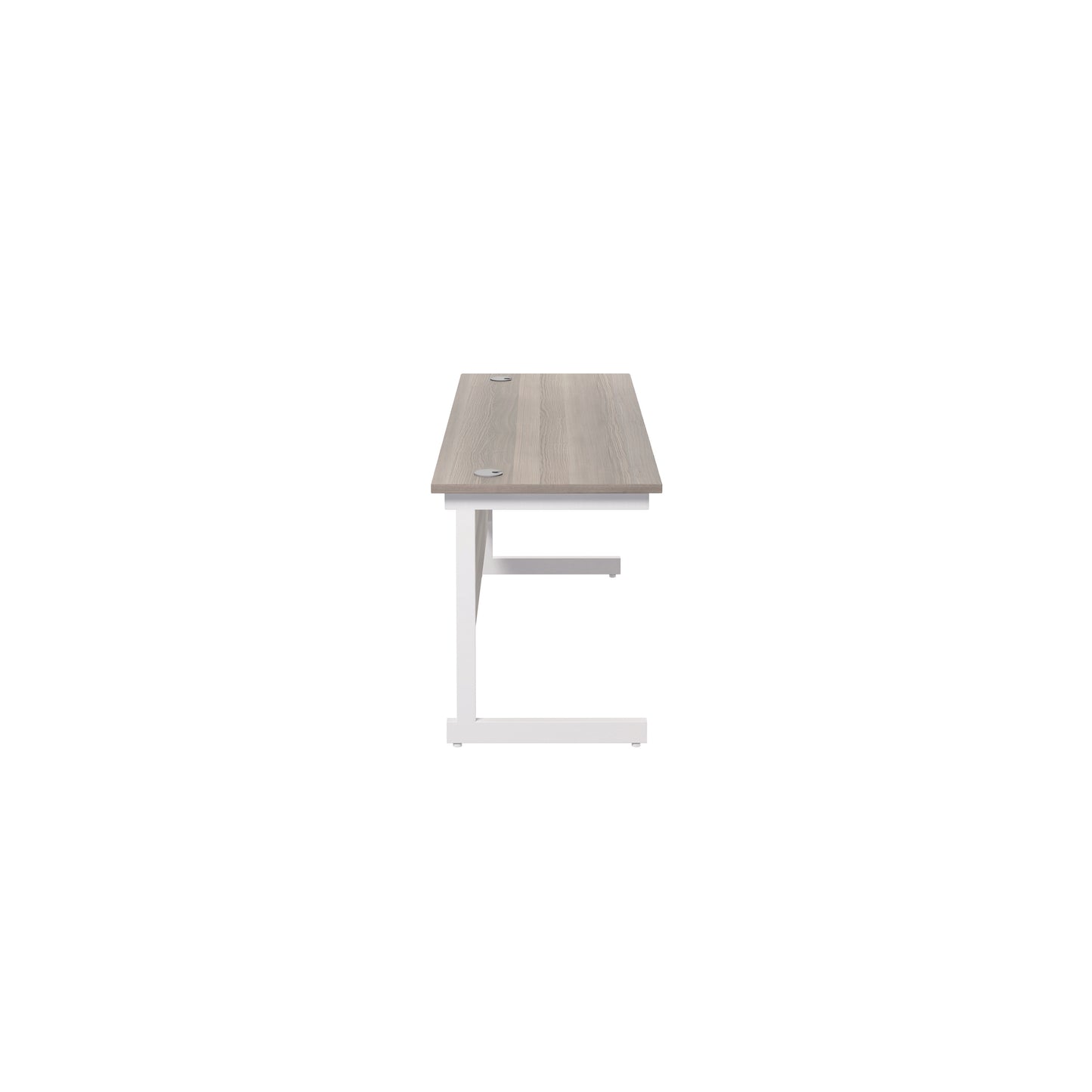Jemini Single Rectangular Desk 1600x600x730mm Grey Oak/White KF800719