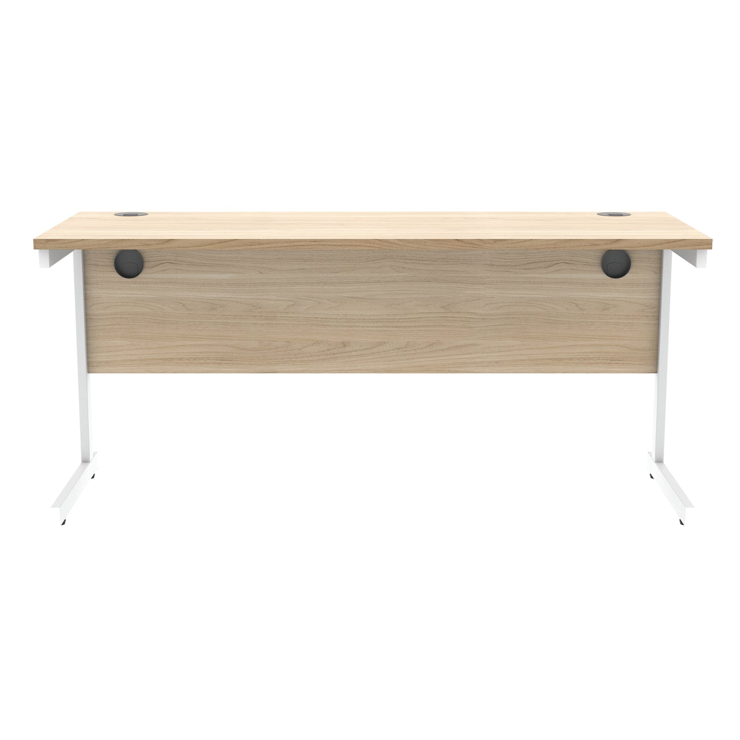 Astin Rectangular Single Upright Cantilever Desk 1600x600x730mm Canadian Oak/Arctic White KF803467