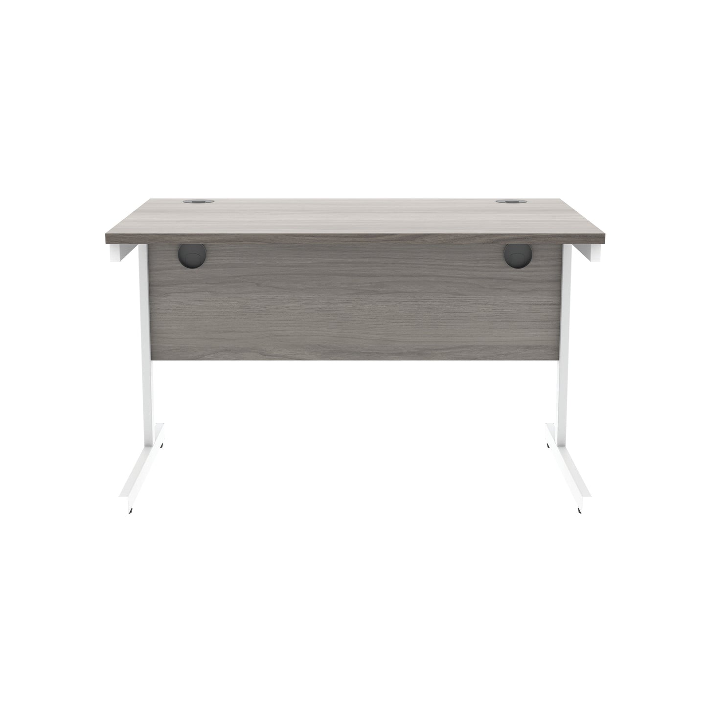 Astin Rectangular Single Upright Cantilever Desk 1200x800x730 Alaskan Grey Oak/Arctic White KF803738
