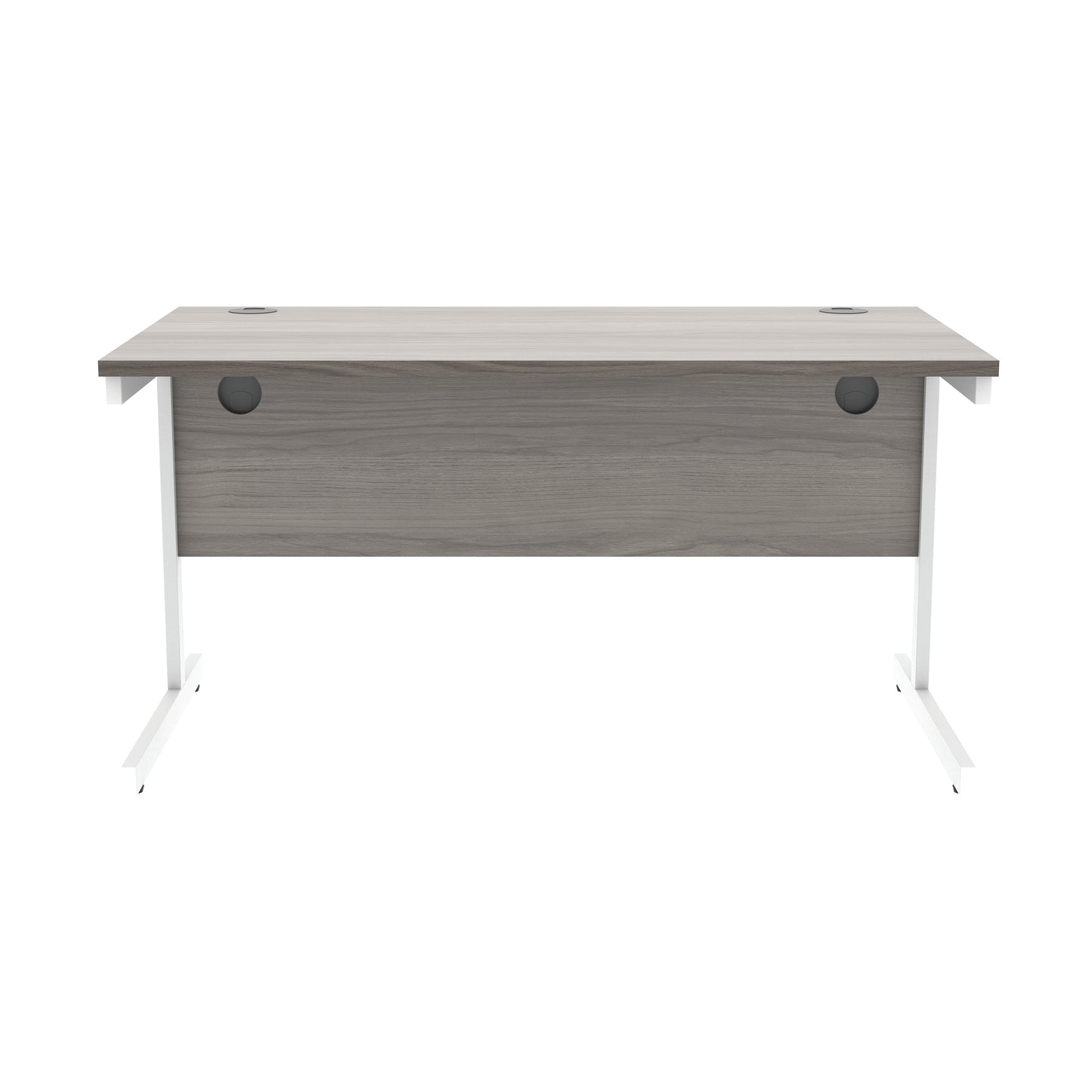 Astin Rectangular Single Upright Cantilever Desk 1400x800x730 Alaskan Grey Oak/Arctic White KF803747