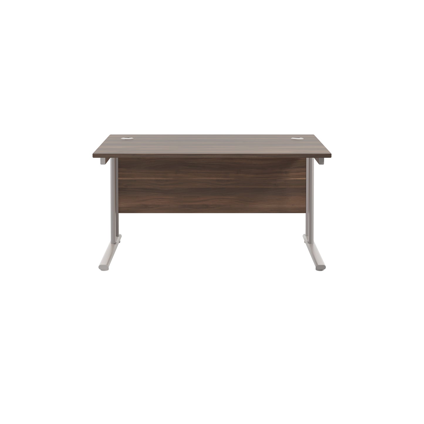 Jemini Rectangular Cantilever Desk 1200x800x730mm Dark Walnut/Silver KF806851