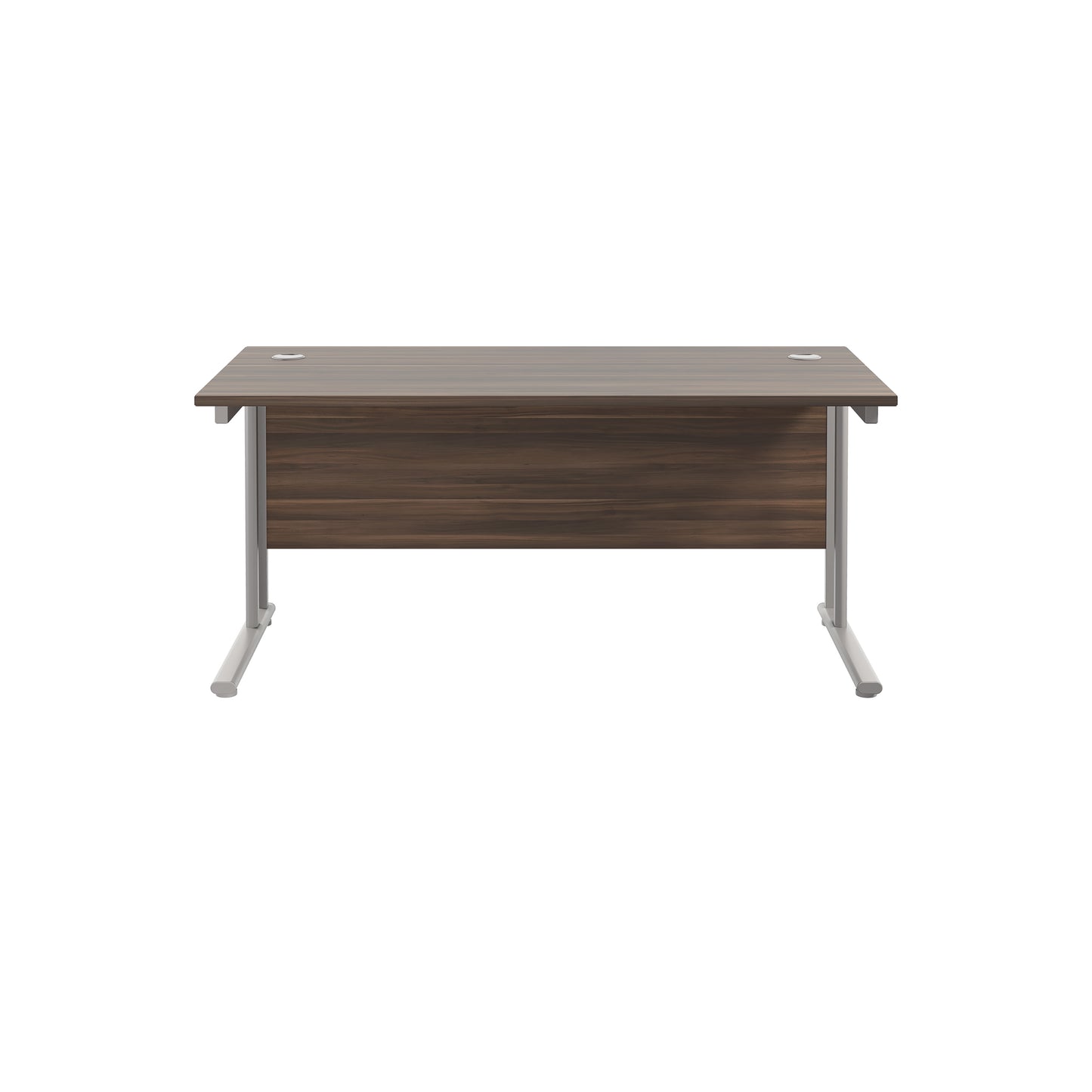 Jemini Rectangular Cantilever Desk1800x800x730mm Dark Walnut/Silver KF807216