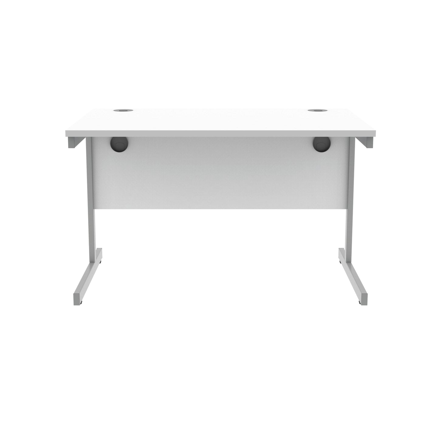 Polaris Rectangular Single Upright Cantilever Desk 1200x800x730mm Arctic White/Silver KF821810