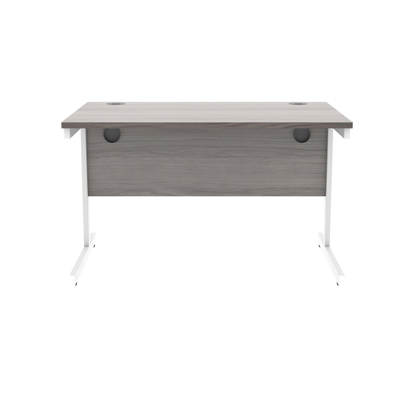 Polaris Rectangular Single Upright Cantilever Desk 1200x800x730mm Alaskan Grey Oak/White KF821990