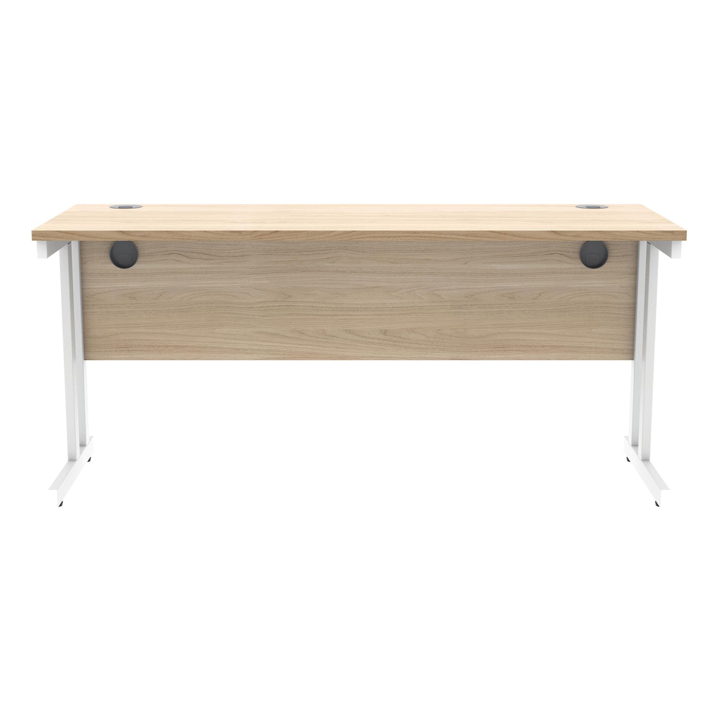 Polaris Rectangular Double Upright Cantilever Desk 1600x600x730mm Canadian Oak/White KF822280