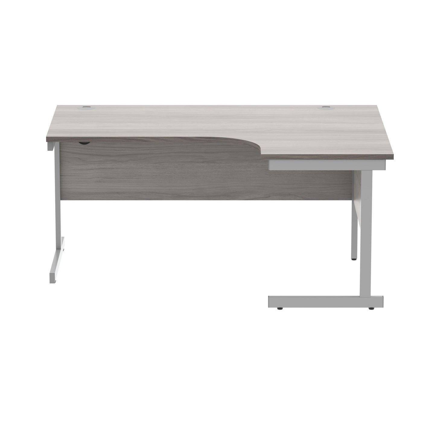 Astin Radial Right Hand SU Cantilever Desk 1600x1200x730mm Alaskan Grey Oak/Silver KF824213