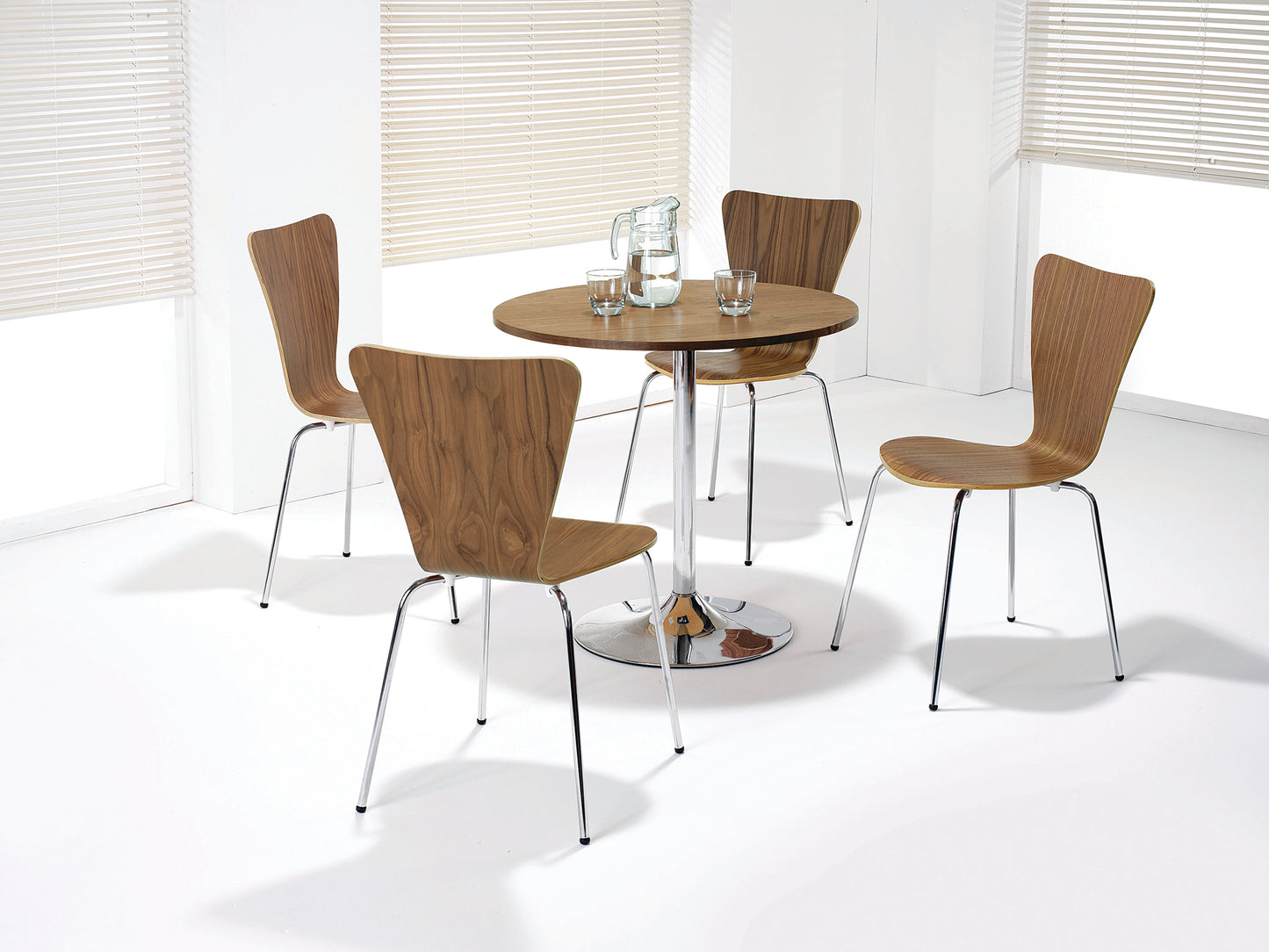 Jemini Bistro Trumpet Table Small 800x800x715mm Walnut/Chrome KF838318