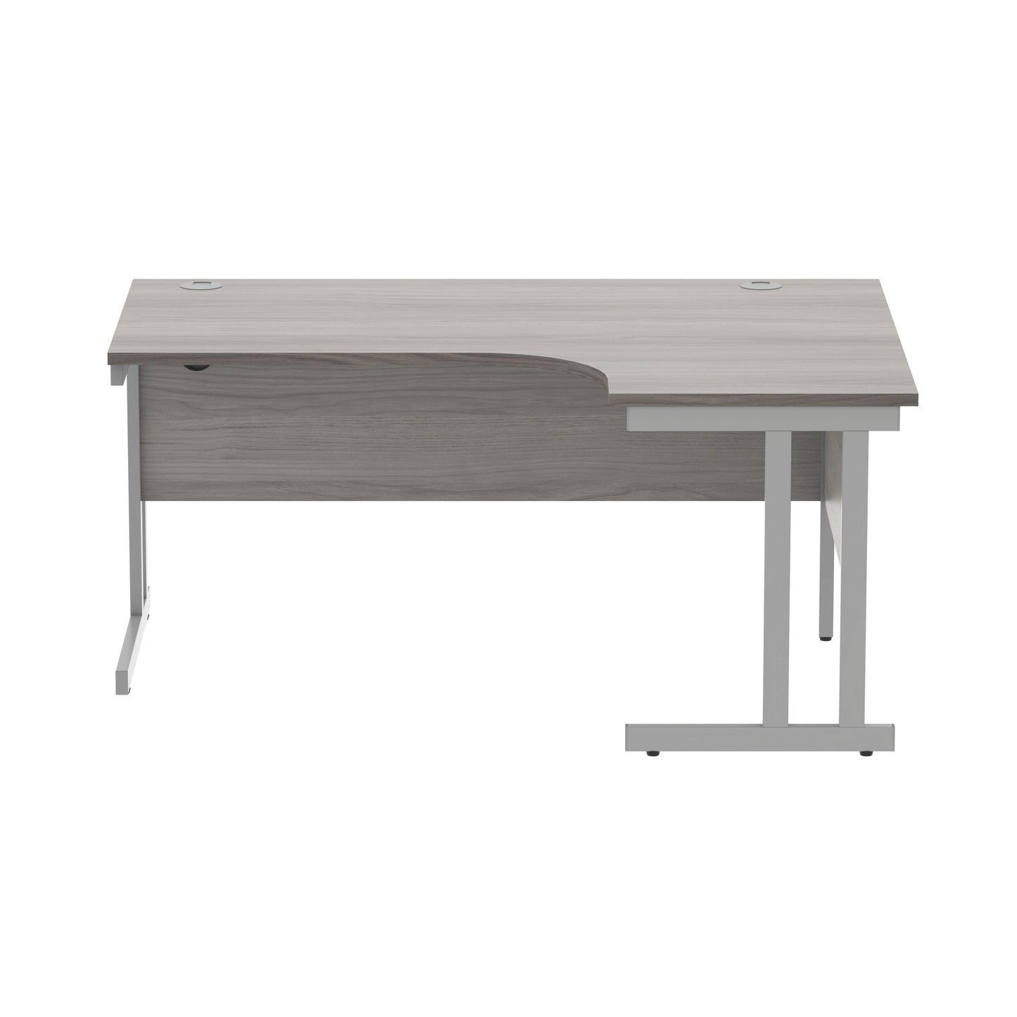 Polaris Right Hand Radial DU Cantilever Desk 1600x1200x730mm Alaskan Grey Oak/Silver KF882367