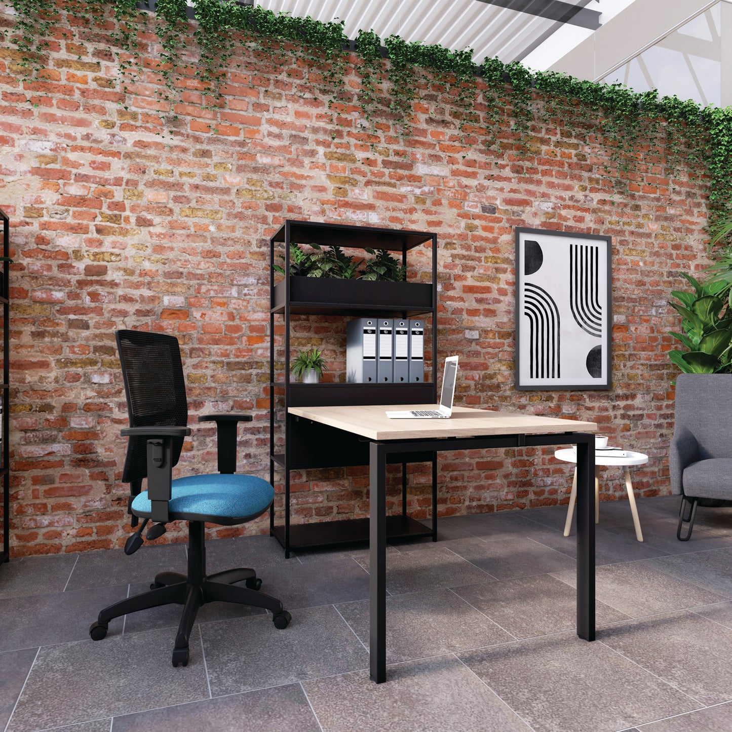 Arista Medway High Back Task Chair 640x640x1010-1175mm Mesh Back Black KF90545