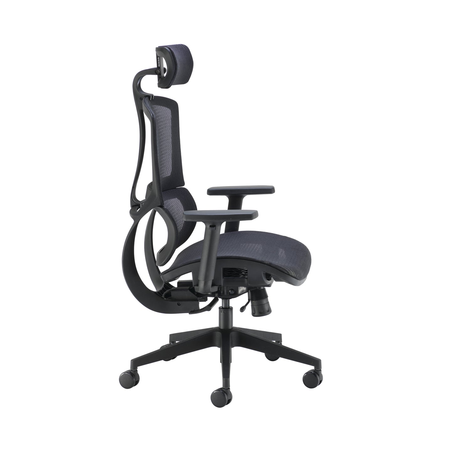 Arista Lena High Back Executive Chair 700x700x1120-1250mm Mesh Back Black KF90764