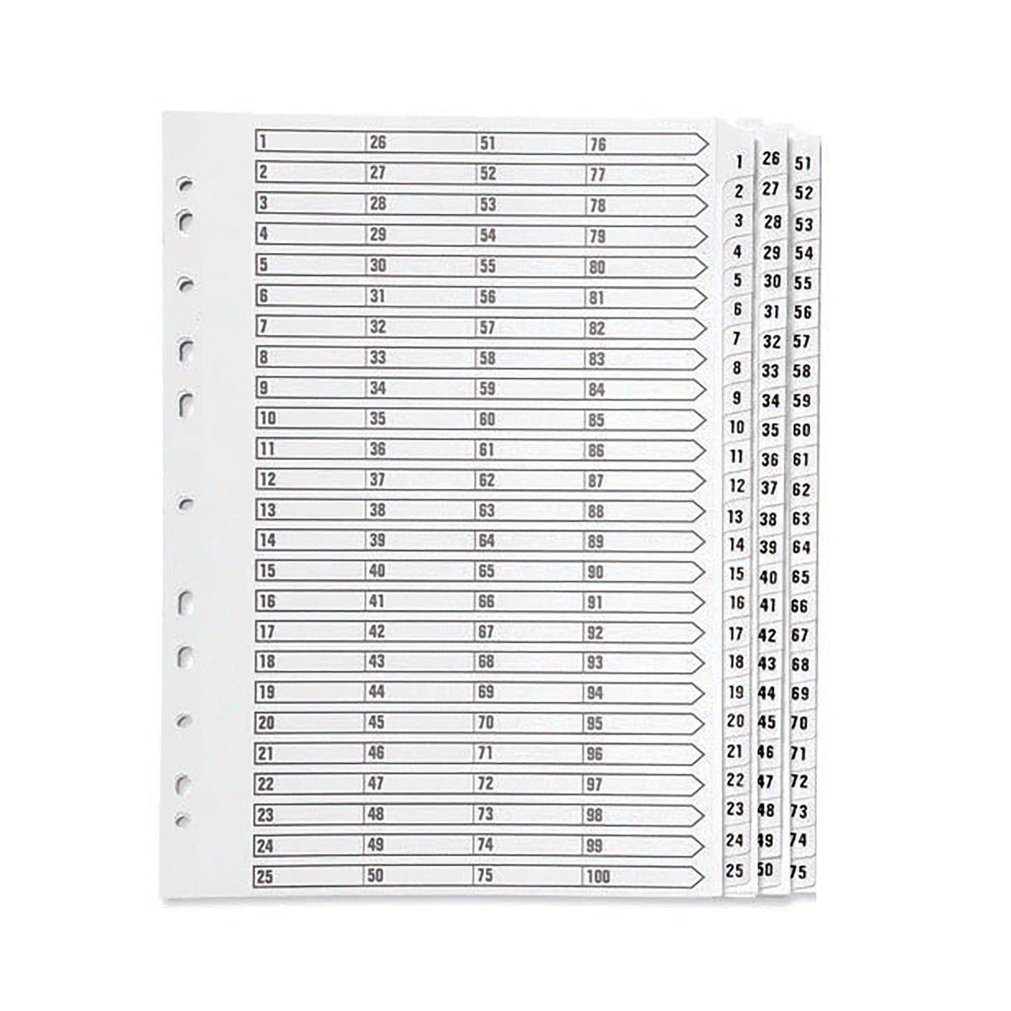 Q-Connect 1-75 Index Multi-Punched Reinforced Board Clear Tab A4 White KF97058