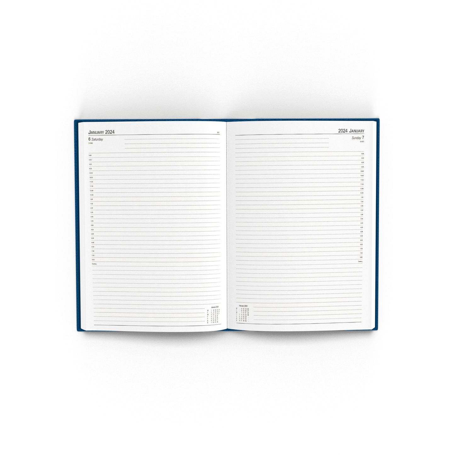 Desk Diary Day Per Page Appointment A4 Blue 2024 KFA41ABU24