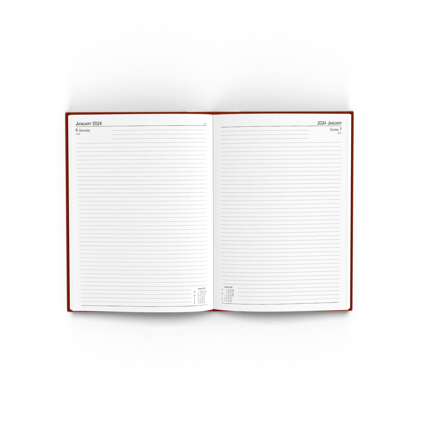 Desk Diary Day Per Page A4 Burgundy 2024 KFA41BG24