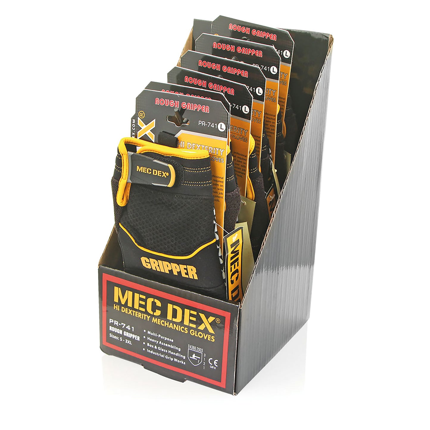 Mec DexRough Gripper Mechanics Gloves 1 Pair Black L