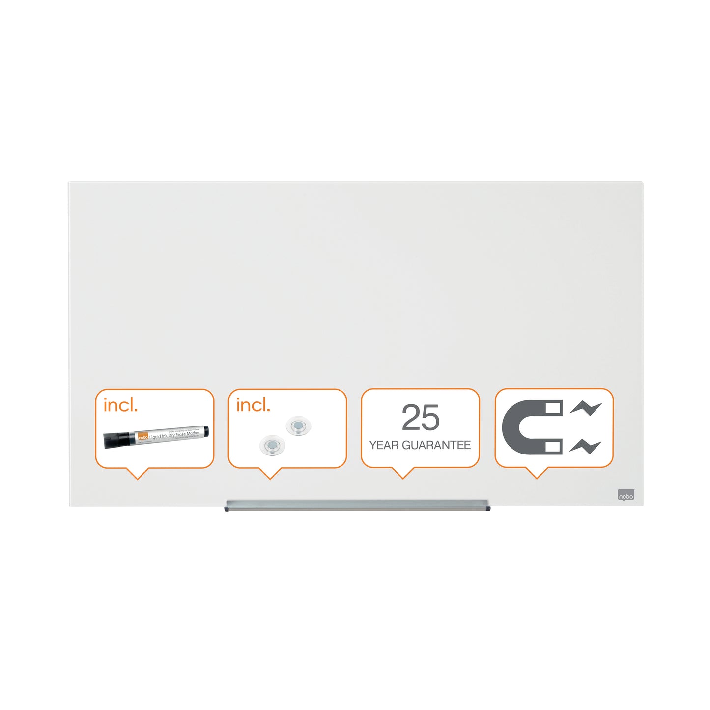 Nobo Impression Pro Glass Magnetic Whiteboard 45" 100x56cm