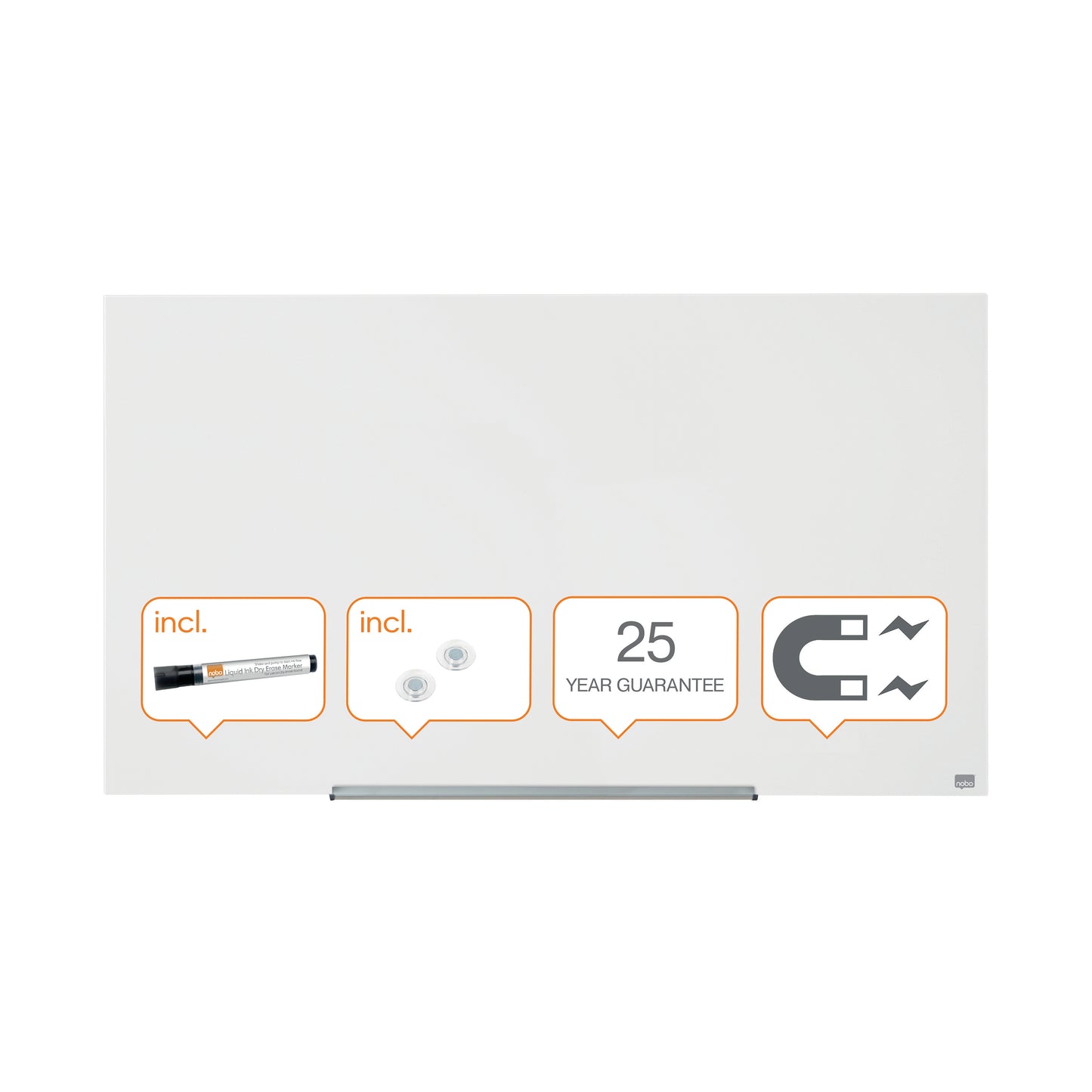 Nobo Impression Pro Glass Magnetic Whiteboard 57" 126x71cm