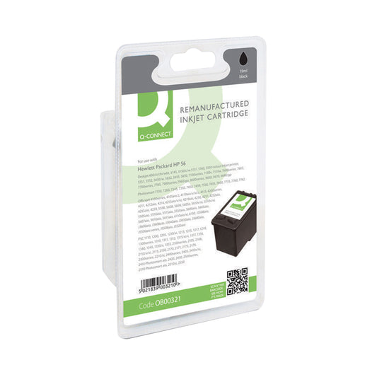 Q-Connect HP 56 Remanufactured Inkjet Cartridge Black C6656A-COMP