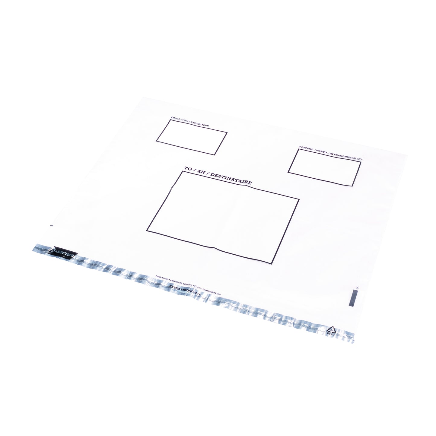 GoSecure Envelope Extra Strong Polythene 440x320mm Clear (Pack of 100) PB30303