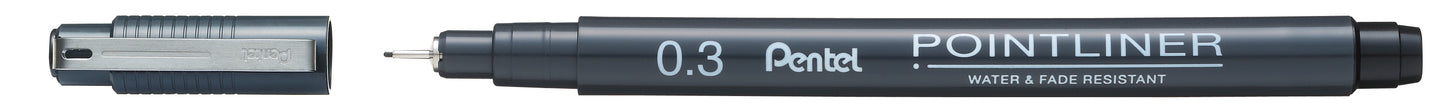 Pentel Pointliner Pigment Liner 0.3mm Black (Pack of 12) S20P-3A