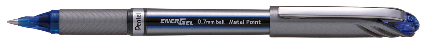 Pentel EnerGel + Metal Tip Rollerball Pen 0.7mm Blue (Pack of 12) BL27-C