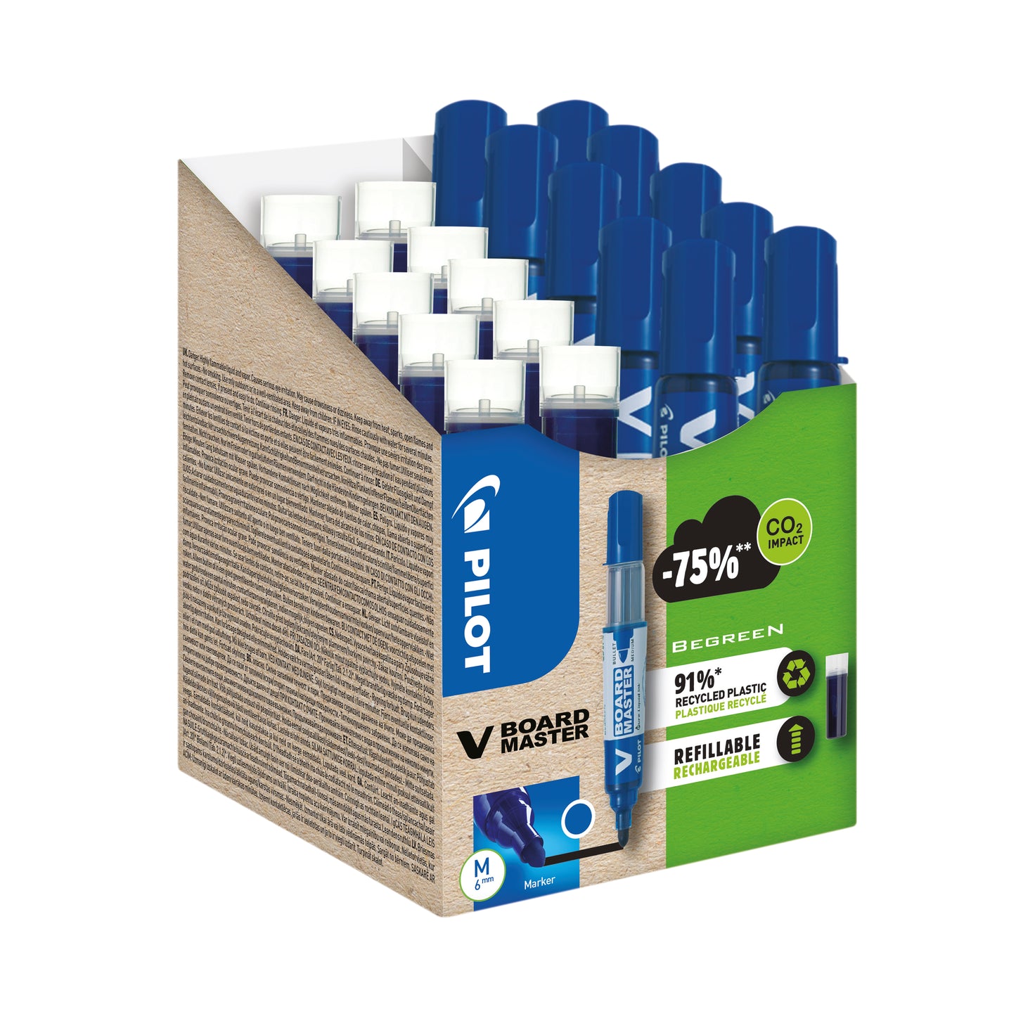 Pilot V-Board Master Greenpack Marker/Refill 10 Markers 10 Refill Medium Blue (Pack of 20) WLT556282