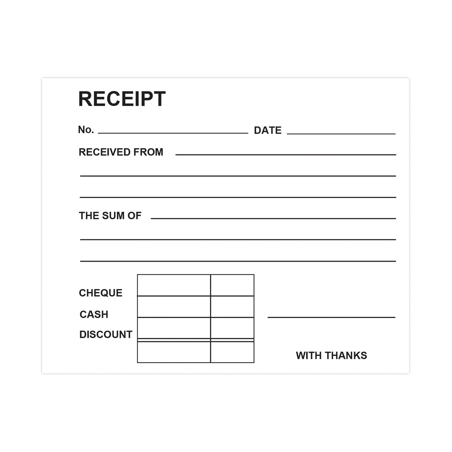 Silvine Carbonless Duplicate Receipt Book 102x127mm (Pack of 12) 720-T