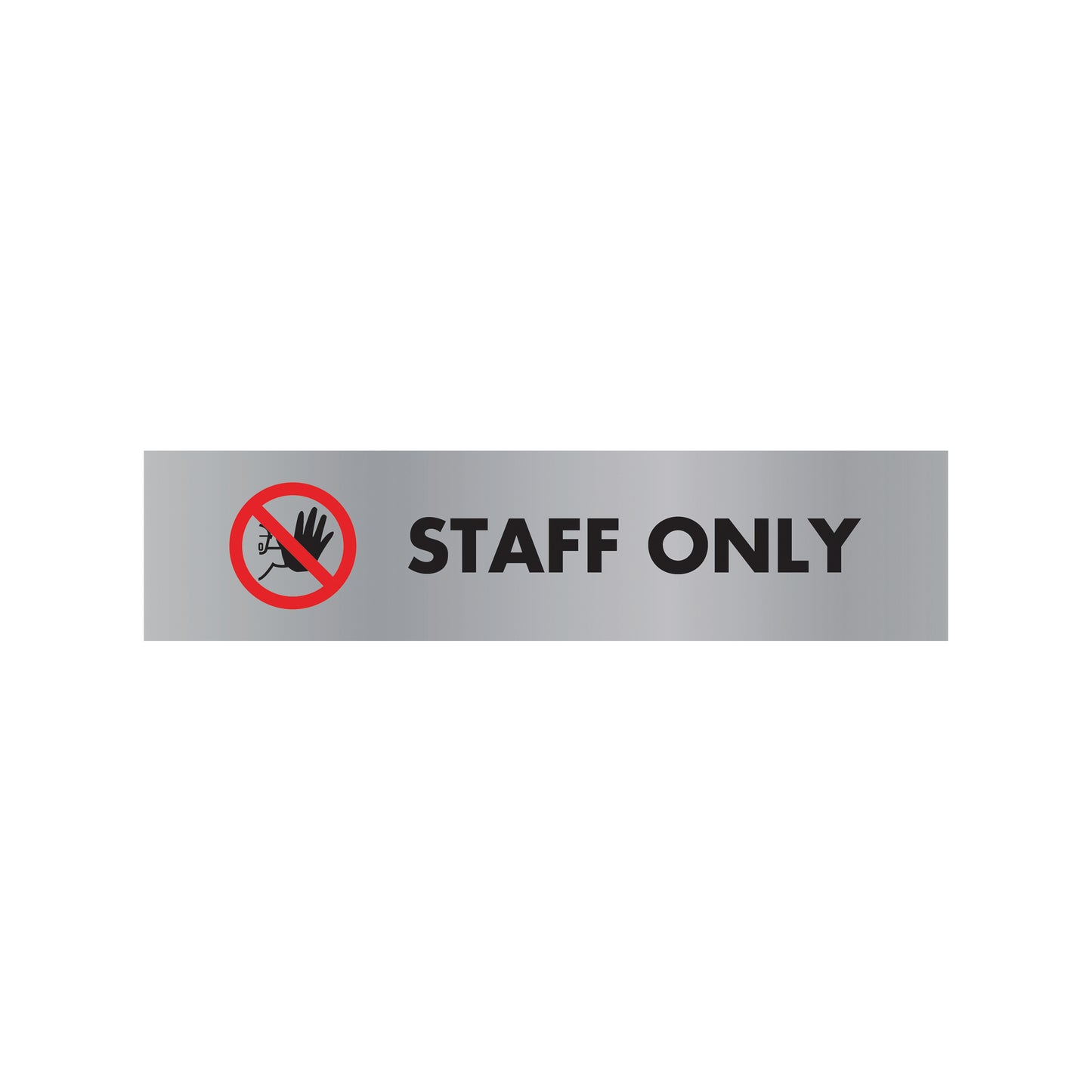 Acrylic Sign Staff Only Aluminium 190x45mm SR22365