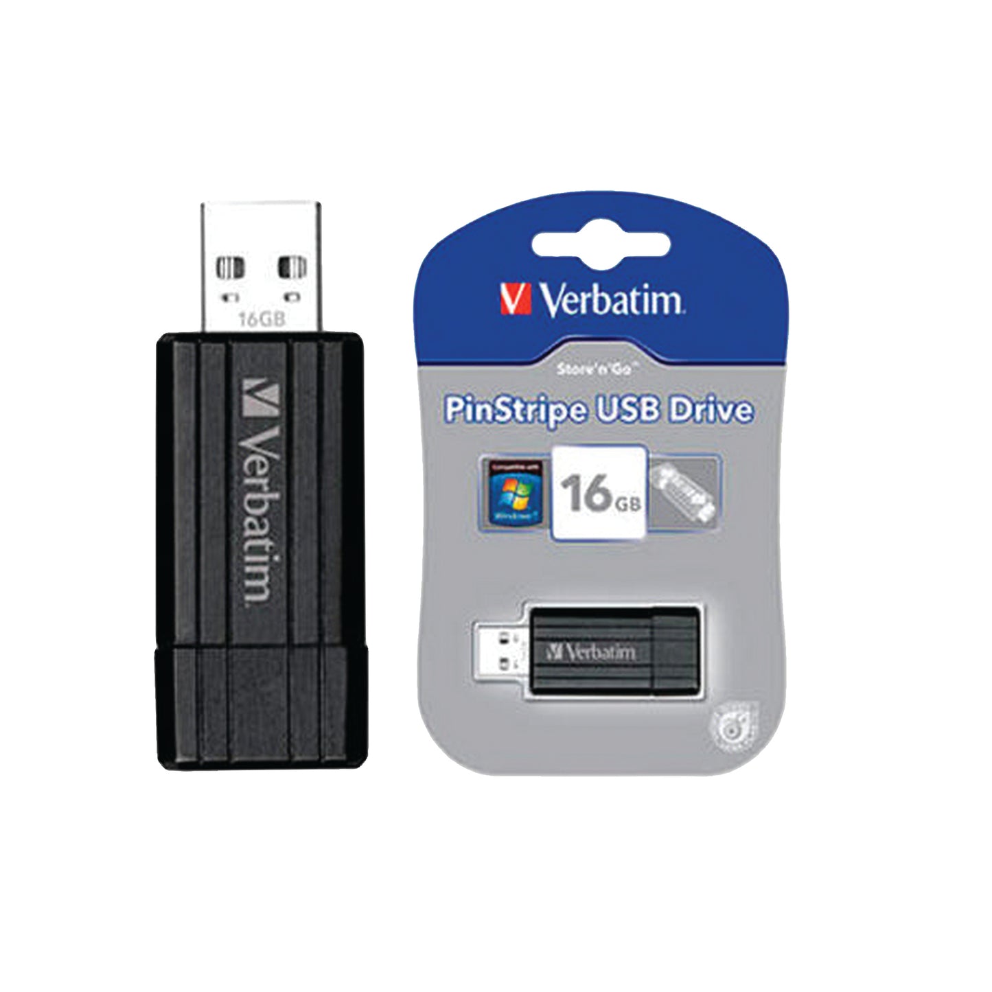 Verbatim PinStripe - USB Drive 16 GB - Black