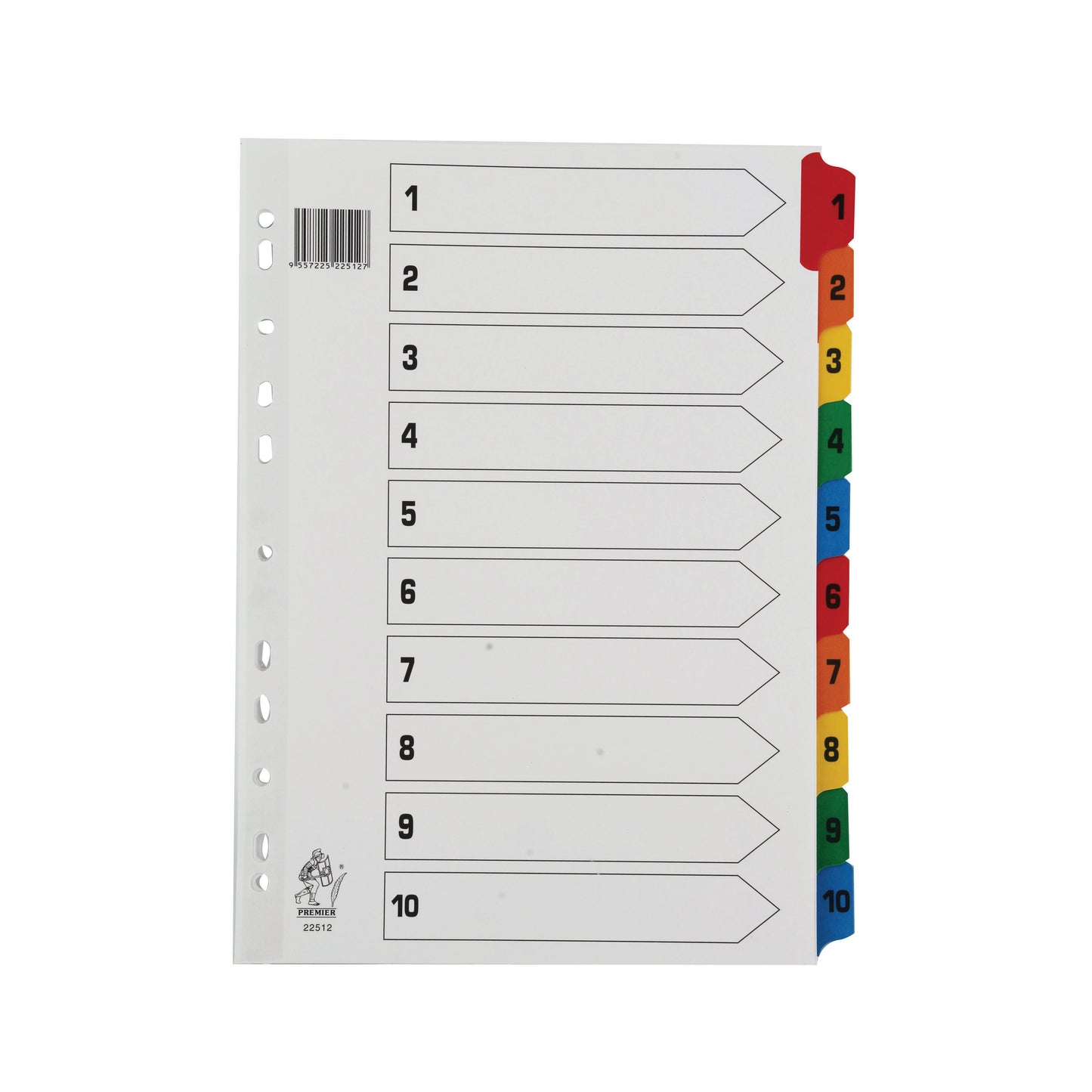 Assorted A4 1-10 Mylar Index WX01519