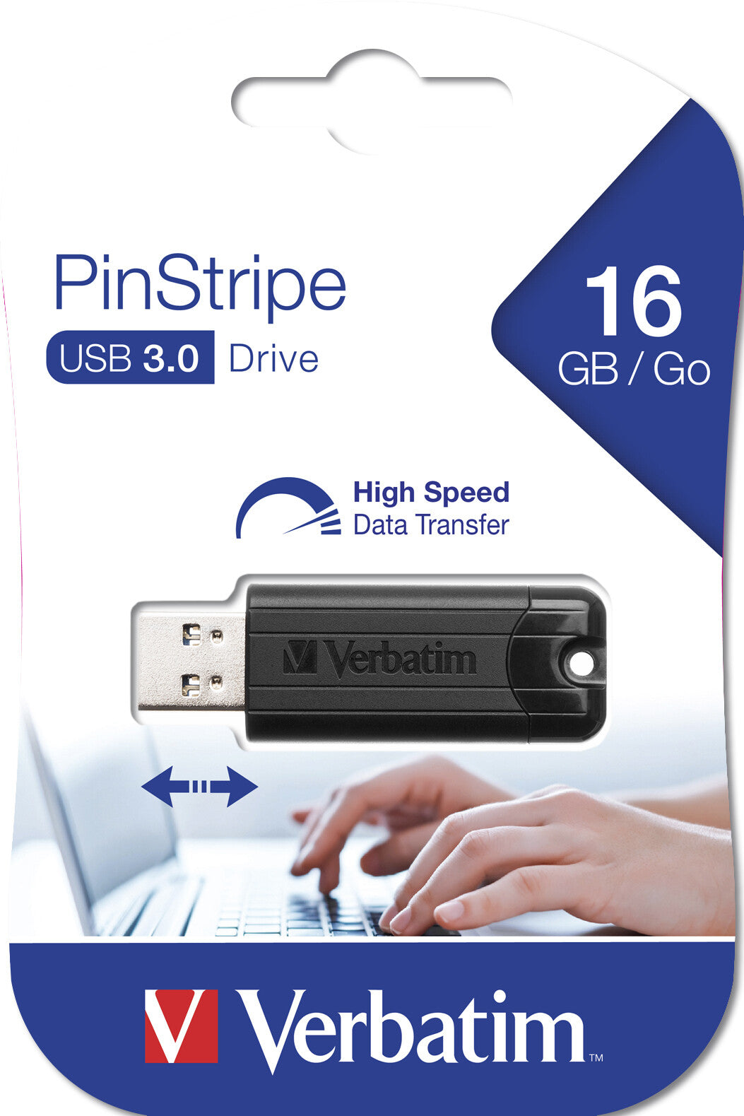 Verbatim PinStripe 3.0 - USB 3.0 Drive 16 GB  - Black